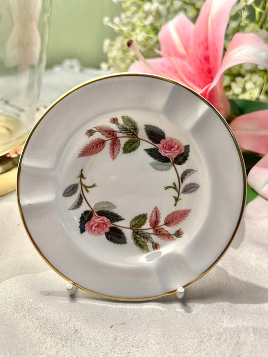 Wedgwood Hathaway Rose Bone Ashtray China – 4 Inches