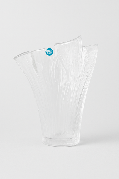 Italian Sabino Style Glass Flower Vase – Textured Glass Made in England