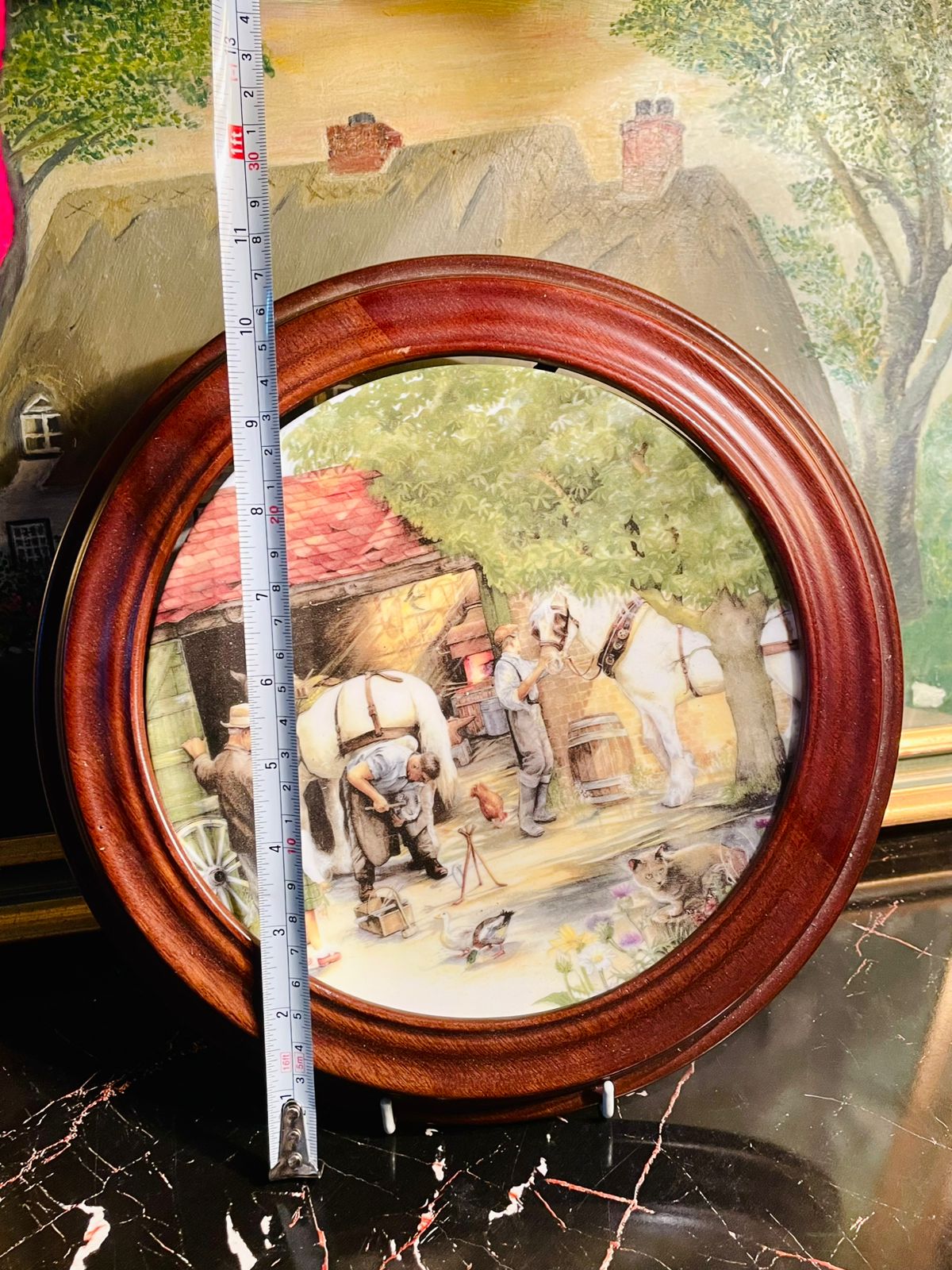 Vintage Royal Doulton Collector Plate "The Blacksmith" by Susan Neale – Limited Edition 1990 (with Wooden Frame) (26 cm)