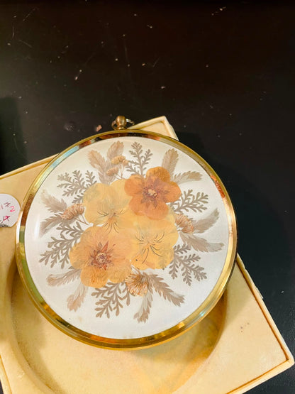 Vintage Pressed Flower Hanging Frame 6 Inch with Original Box