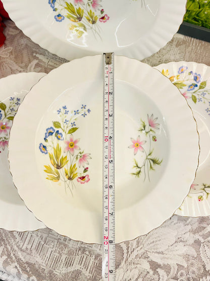 Richmond Wild Anemone Bone China Vintage  Deep Plate Set of 4
