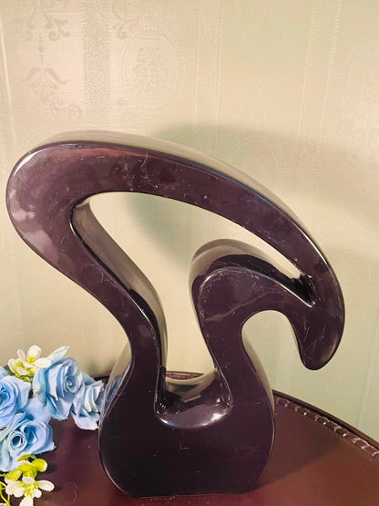 Modern Black Abstract Decorative Vase – 14 Inch Sculptural Home Décor