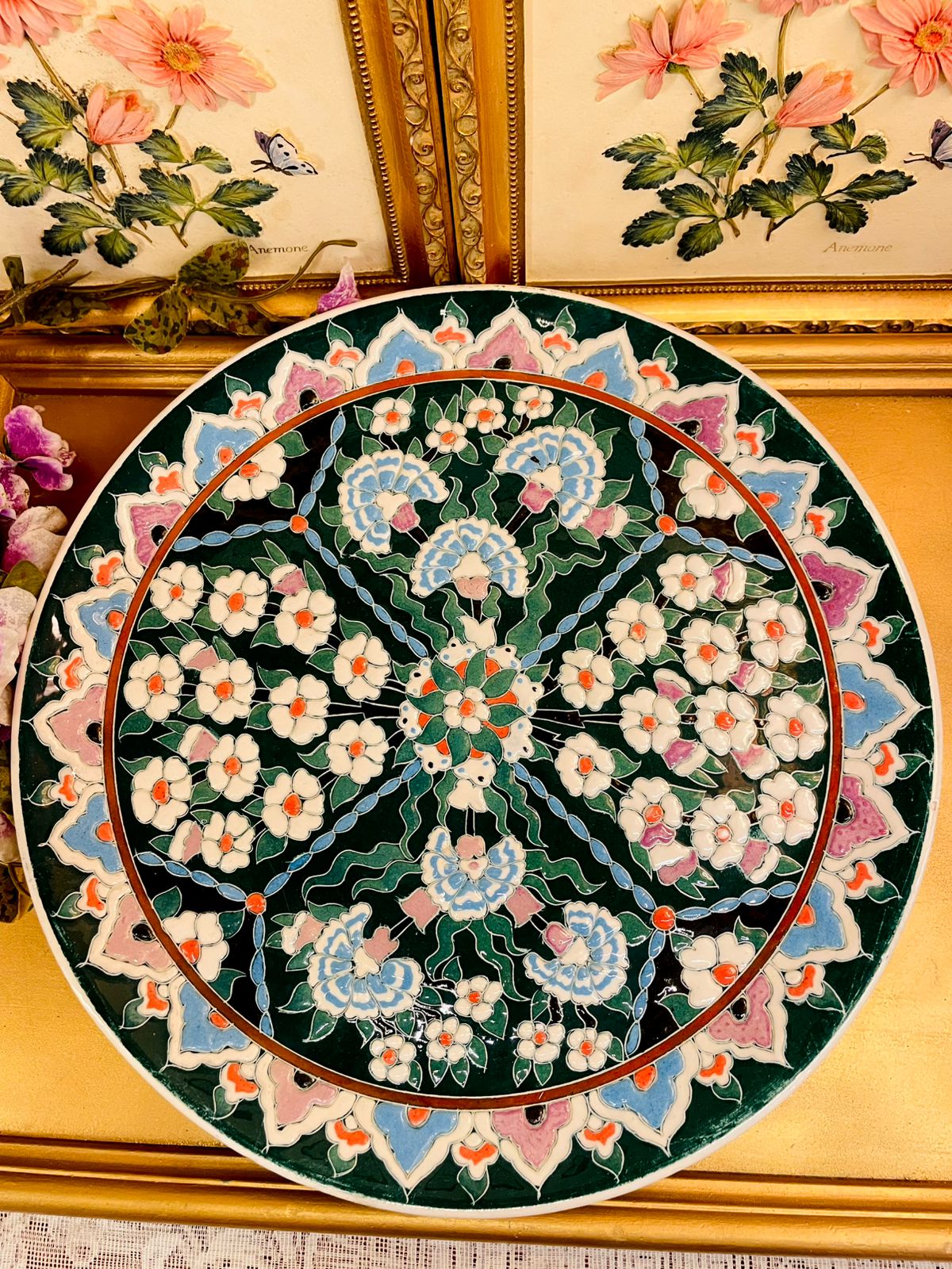 Handmade Turkish Kütahya Ceramic Wall Plate 12 in