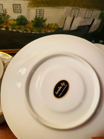 6 Cup Saucers set, Tea Set, (1400/-) White Gold, Germany