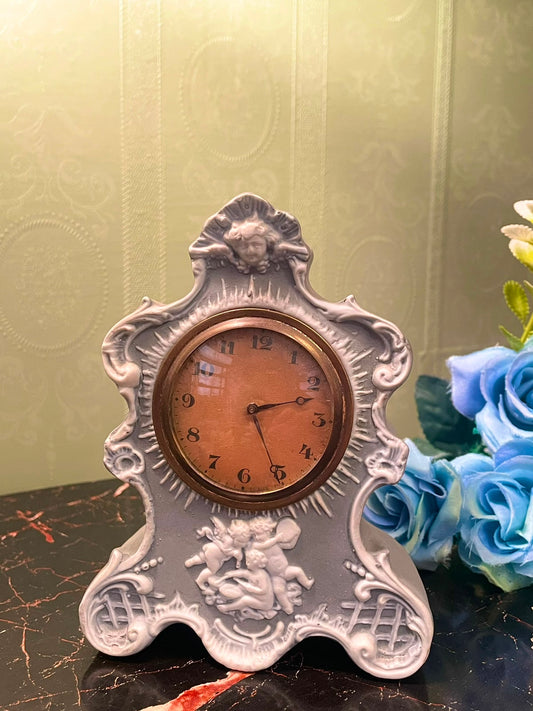 (Rare Find) Vintage Cherub Clock – Ornate Cottagecore Table Decor