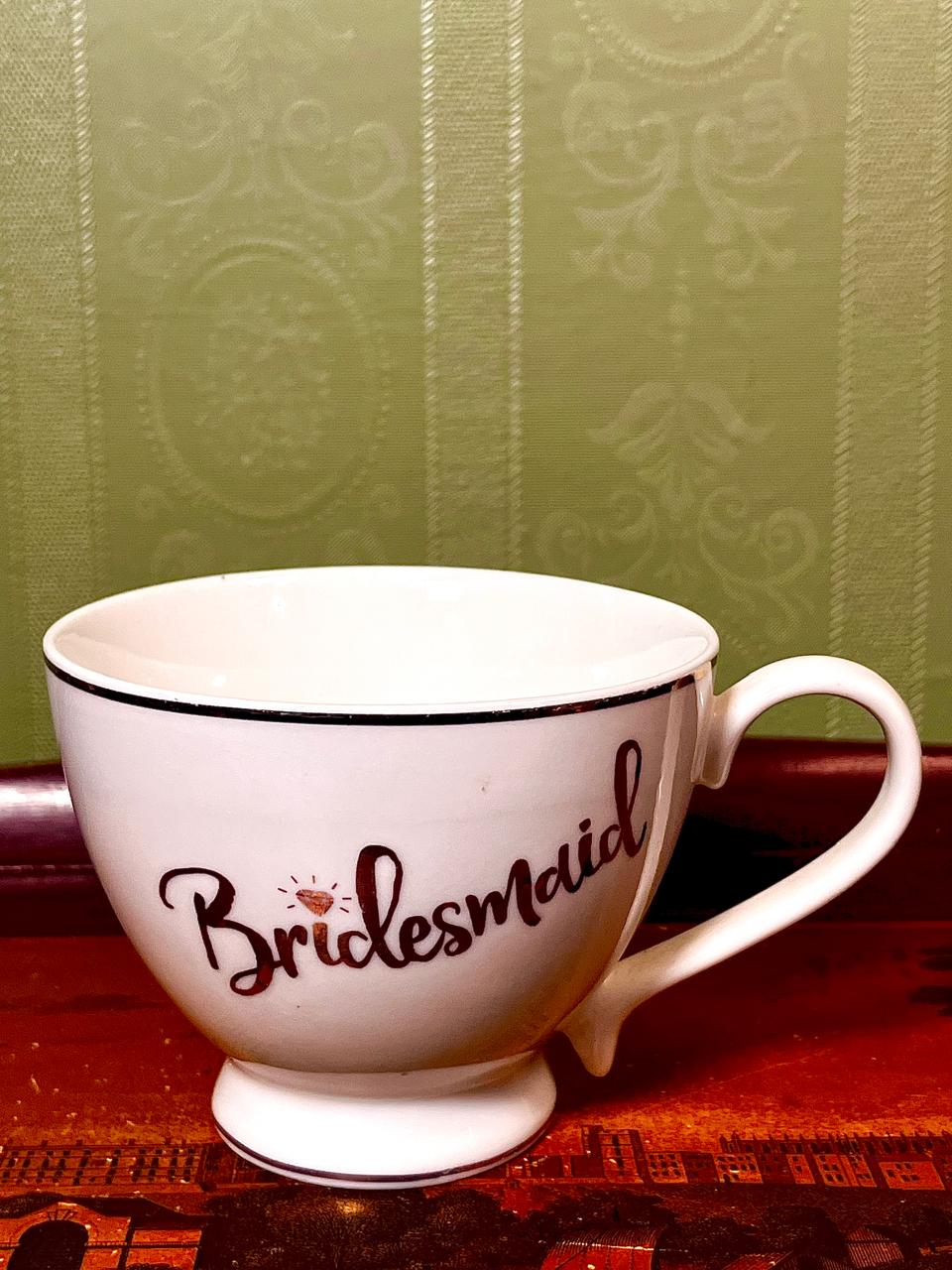 Bride Squad “Bridesmaid” Fine China Oversized Mug – 4.5"