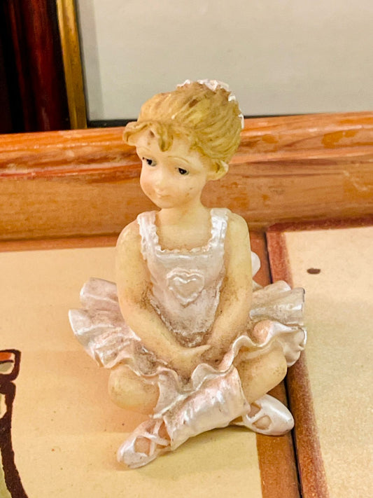 ballerina figurine, ballet dancer ornament, mini collectible figurine, nursery decor girl, vintage ballerina decor, cottagecore figurine, small resin ornament, ballet gift idea, shabby chic shelf decor, dance themed decor