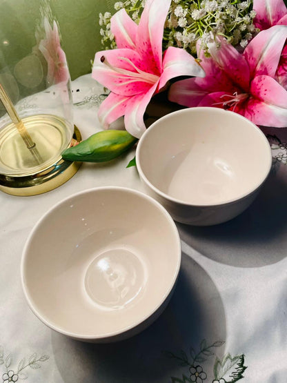 Habitat Longitude White Stoneware Bowl (Each) – Approx. 5.5 Inch
