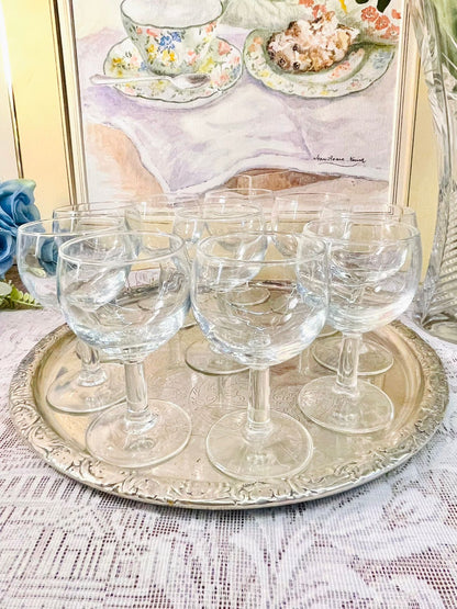 Vintage Stemmed Liqueur Glass Set of 6 – Classic Clear