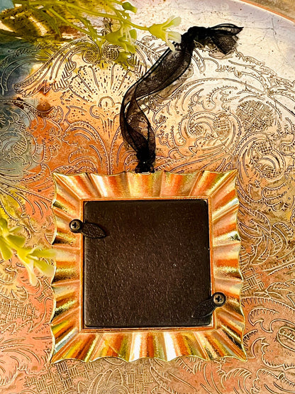 Vintage Art Deco Style Gold Hanging Photo Frame Ornament