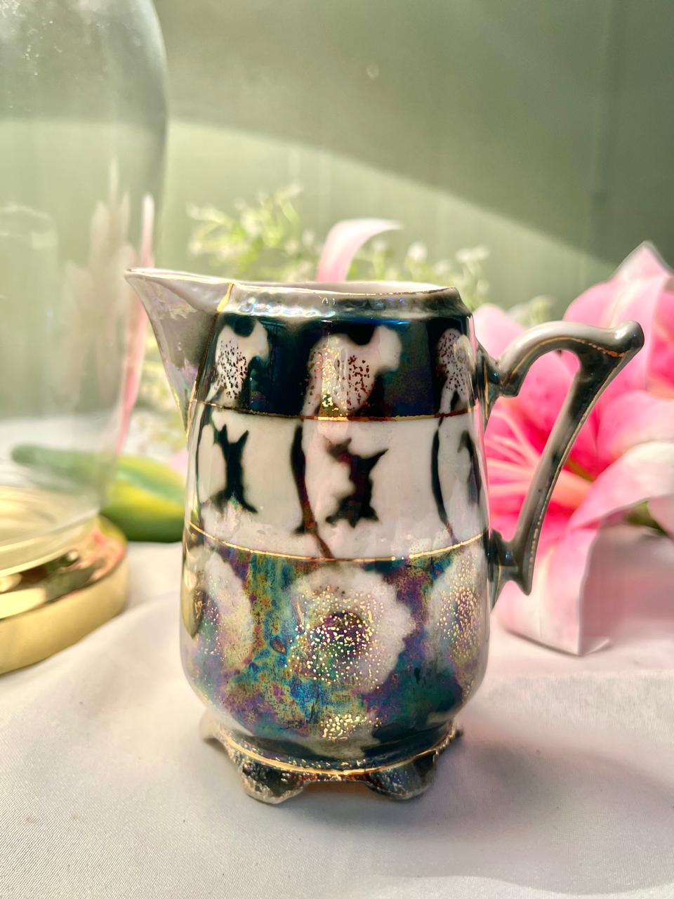 Multicolour Iridescent Ceramic Creamer Jug – 4.5 Inches