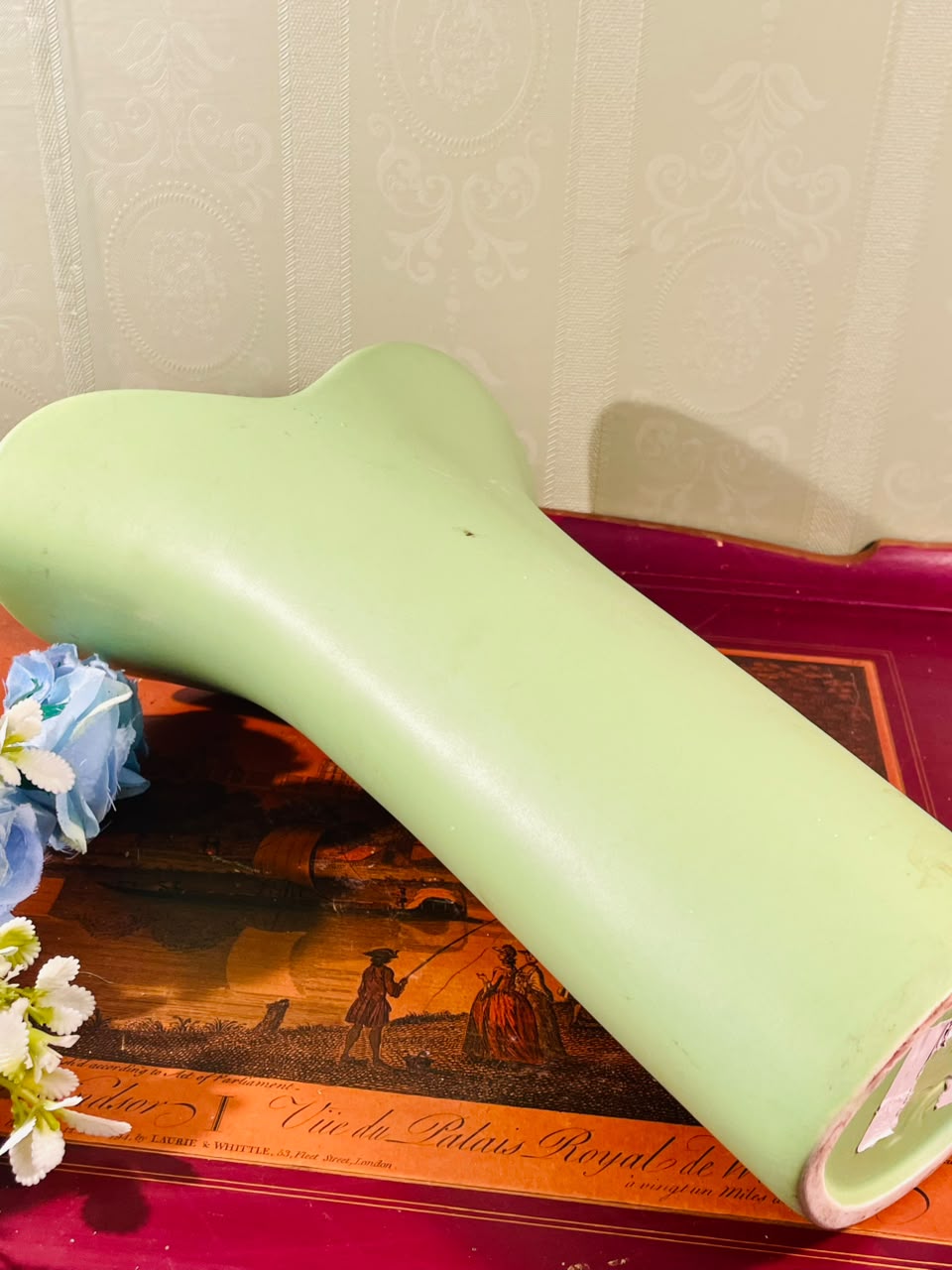 Green Flared Ceramic Vase – 12 Inch