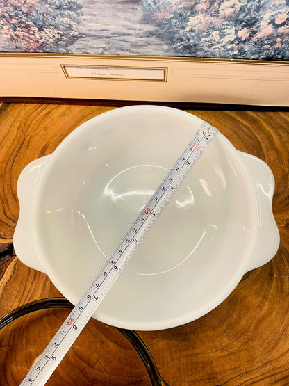 Vintage Pyrex Gaiety Casserole Dish with Stand Snowflake- Box Packed