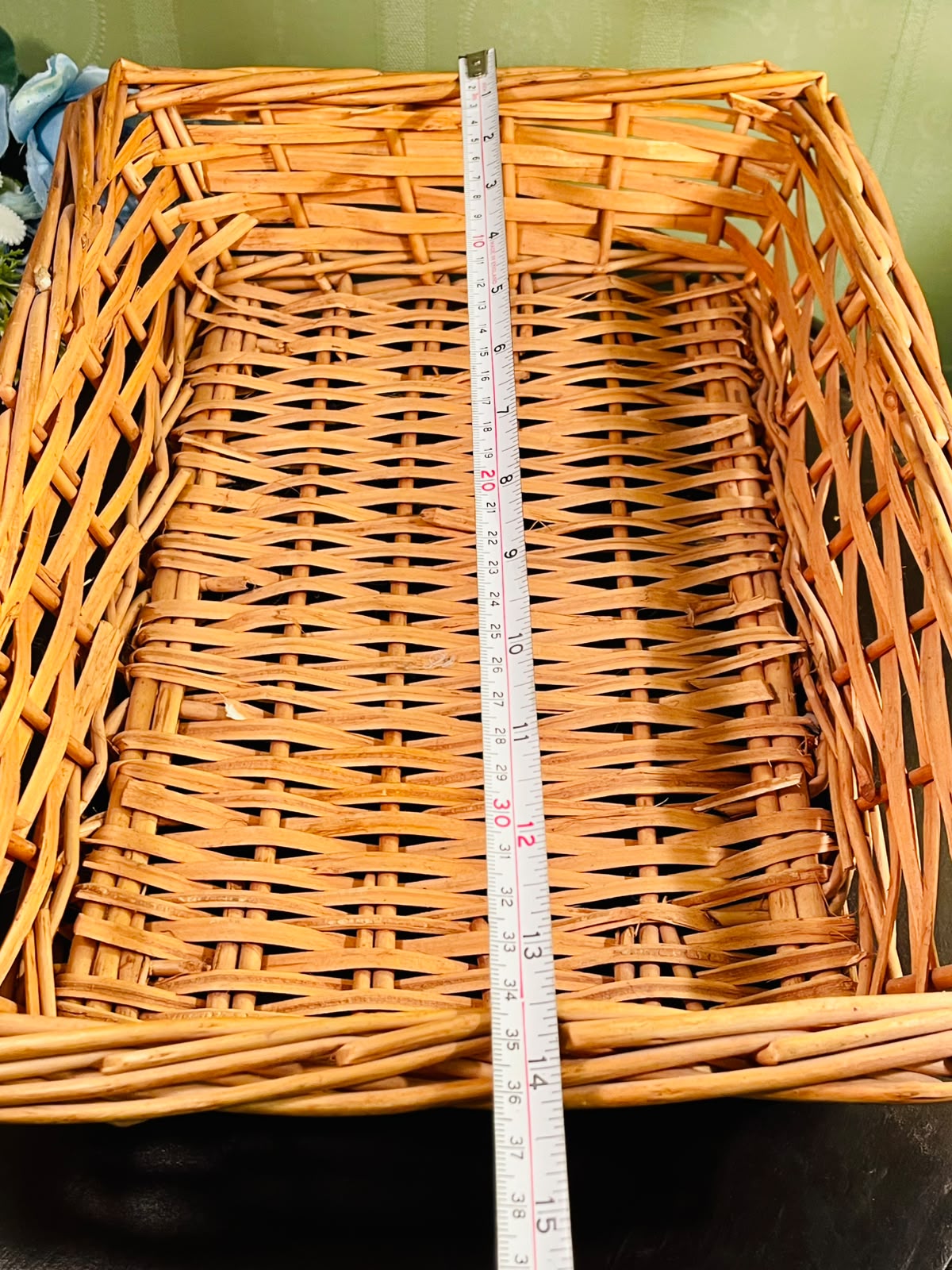 Large Rectangular Wicker Storage Basket – Natural Woven Basket