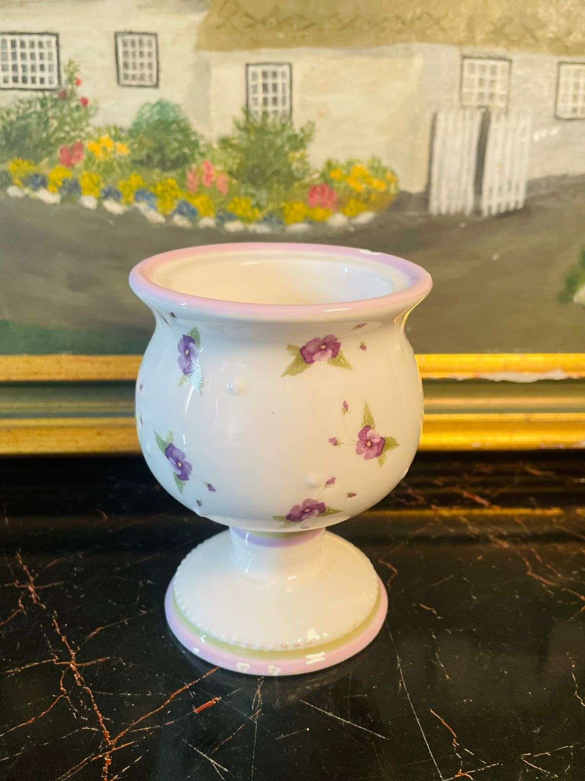 “Enlightenments” Floral Ceramic Vase with scented candle– Lavender Blossom