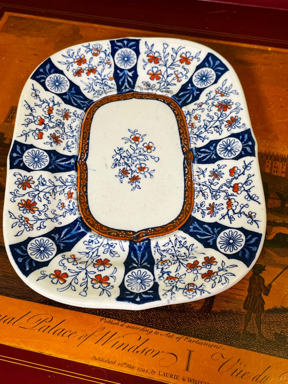 Minton's Blue Orange Floral Serving Platter 8 in
