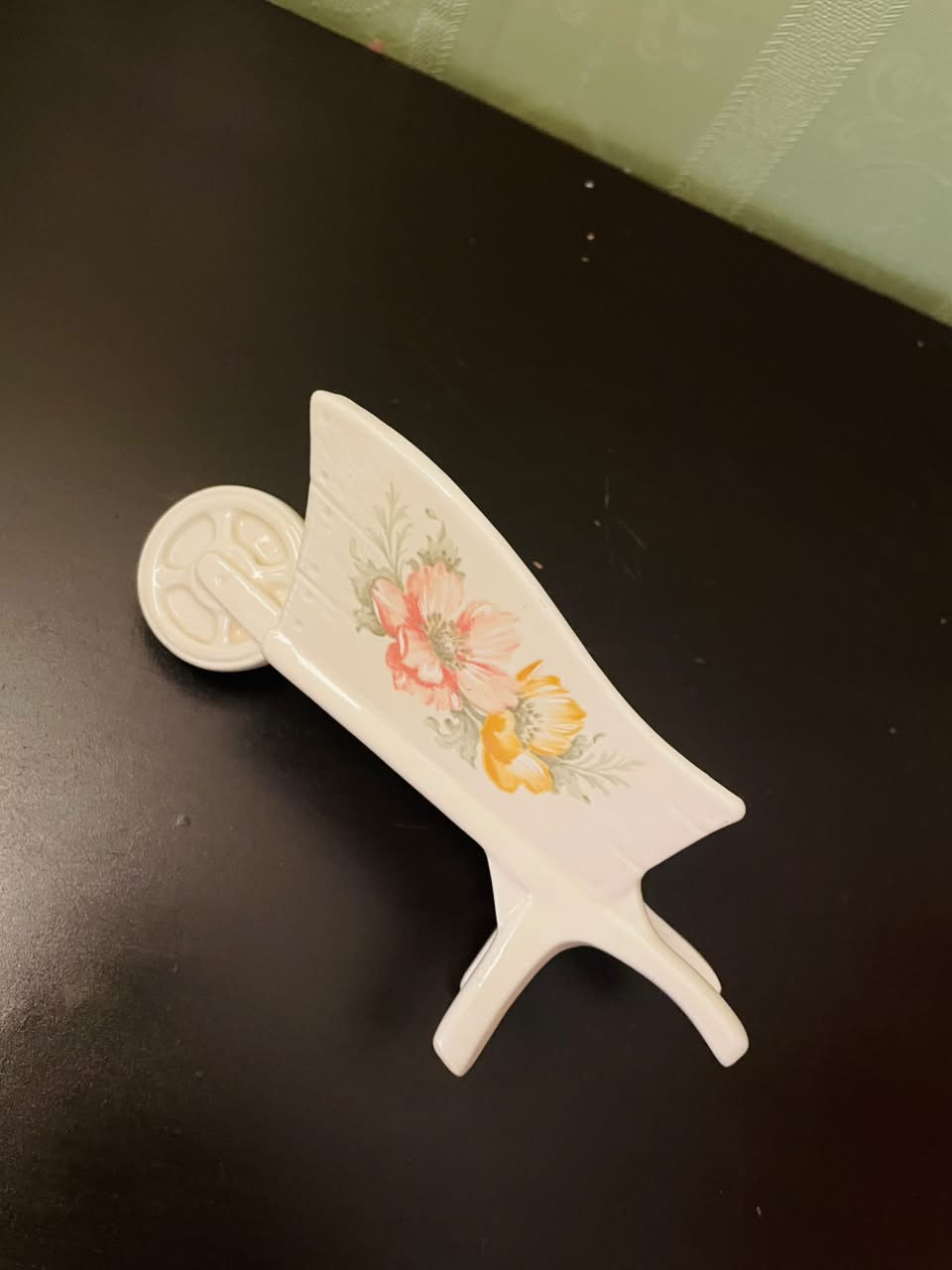 Vintage Floral Wheelbarrow Planter Ornament
