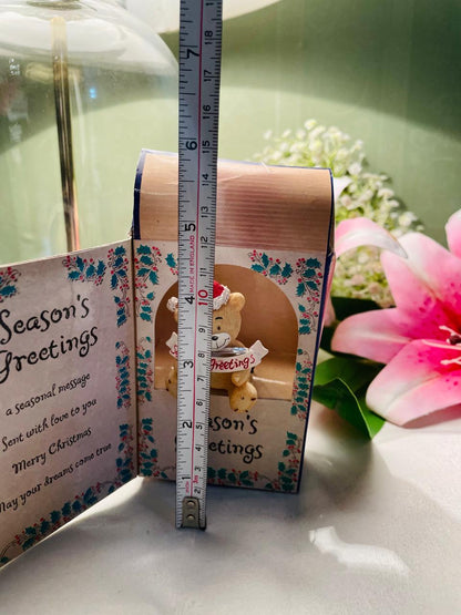 Vintage Regency “Musical Sentiments” Christmas Keepsake Box – Season’s Greetings Teddy Bear