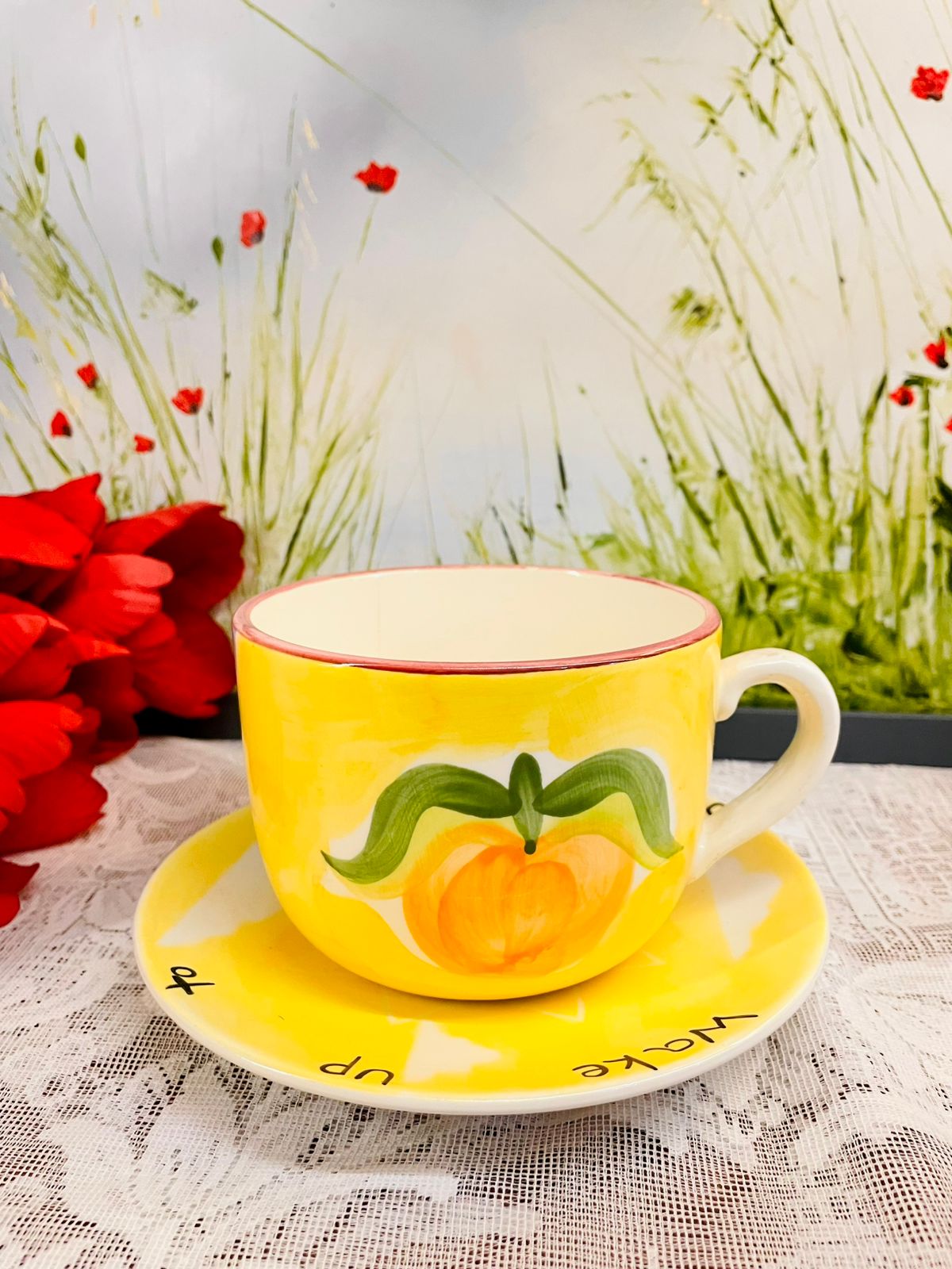 Whittard of Chelsea Hand-Painted Cup & Saucer