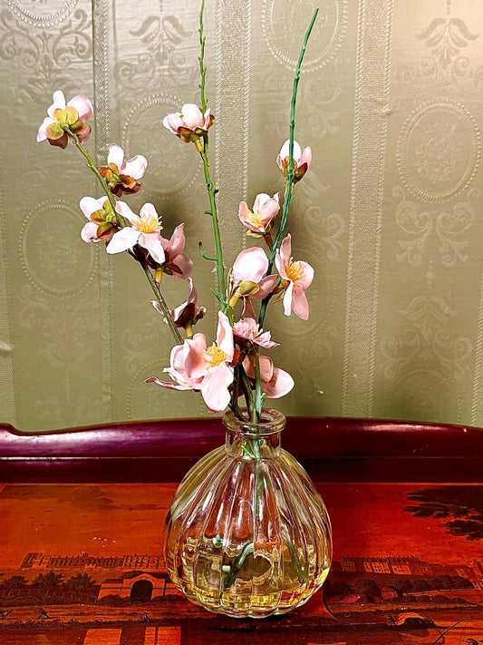 Vintage Amber Ribbed Crystal Bud Vase | 5 Inch Decorative Vase