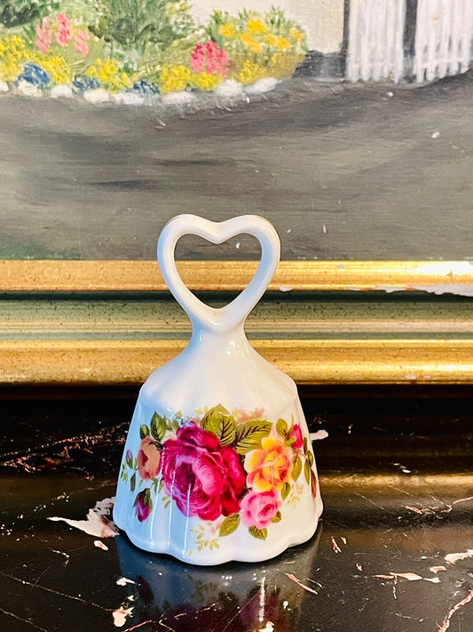 #BoneChina #VintageBell #PorcelainDecor #FloralChina #RoseBell #HeartHandleBell #ChinaCollectibles #FineBoneChina #VintageHomeDecor #AntiqueChina