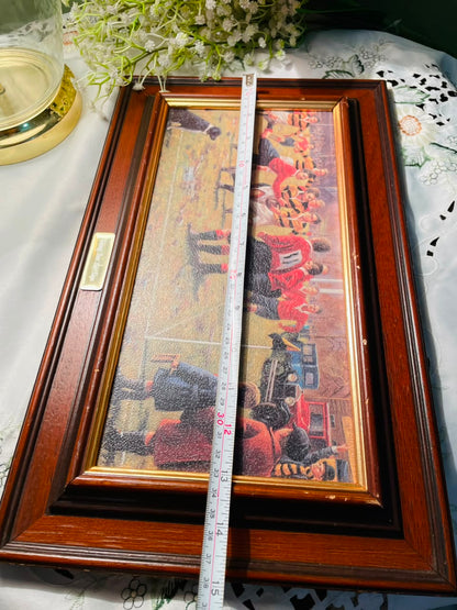Rugby Match Framed Print Brown Frame Approx. 38 cm