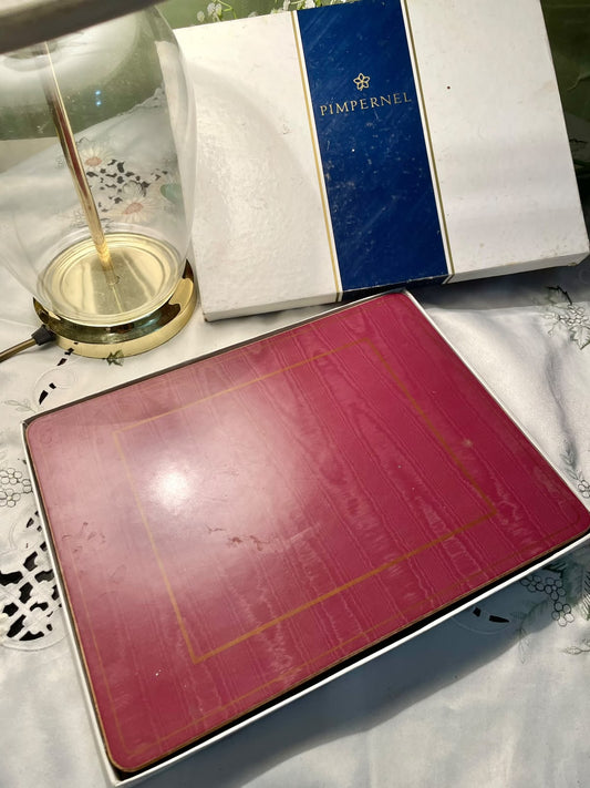 Pimpernel Pink Woodgrain Placemats Set of 6 – 12 in