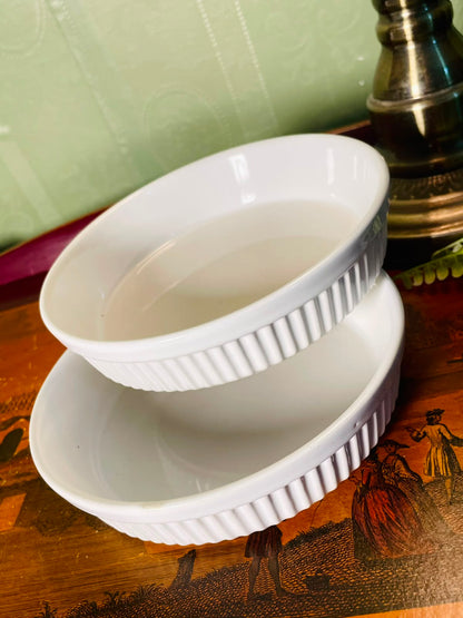 White Oven-Safe Oval Baking Dishes – 2 Pieces, 15 cm