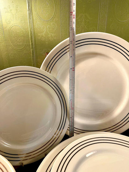 HOME brand 18-Piece White Tableware Set with Triple Gold-Tone Lines