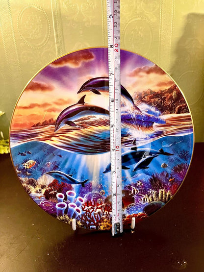 Dolphin Ocean Decorative Plate 8 Inch
