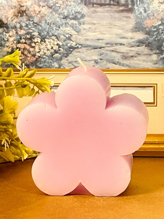 Pink Flower Shaped Candle Decorative Home Accent
