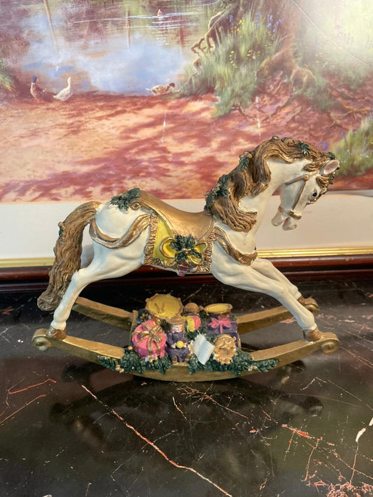 rare thrift finds, vintage rocking horse, decorative collectible horse, resin décor piece, Christmas vintage decorations Pakistan, nursery rocking horse ornament, antique horse figurine, curated vintage collection, European vintage drop, timeless vintage décor, Lahore Karachi Islamabad home décor