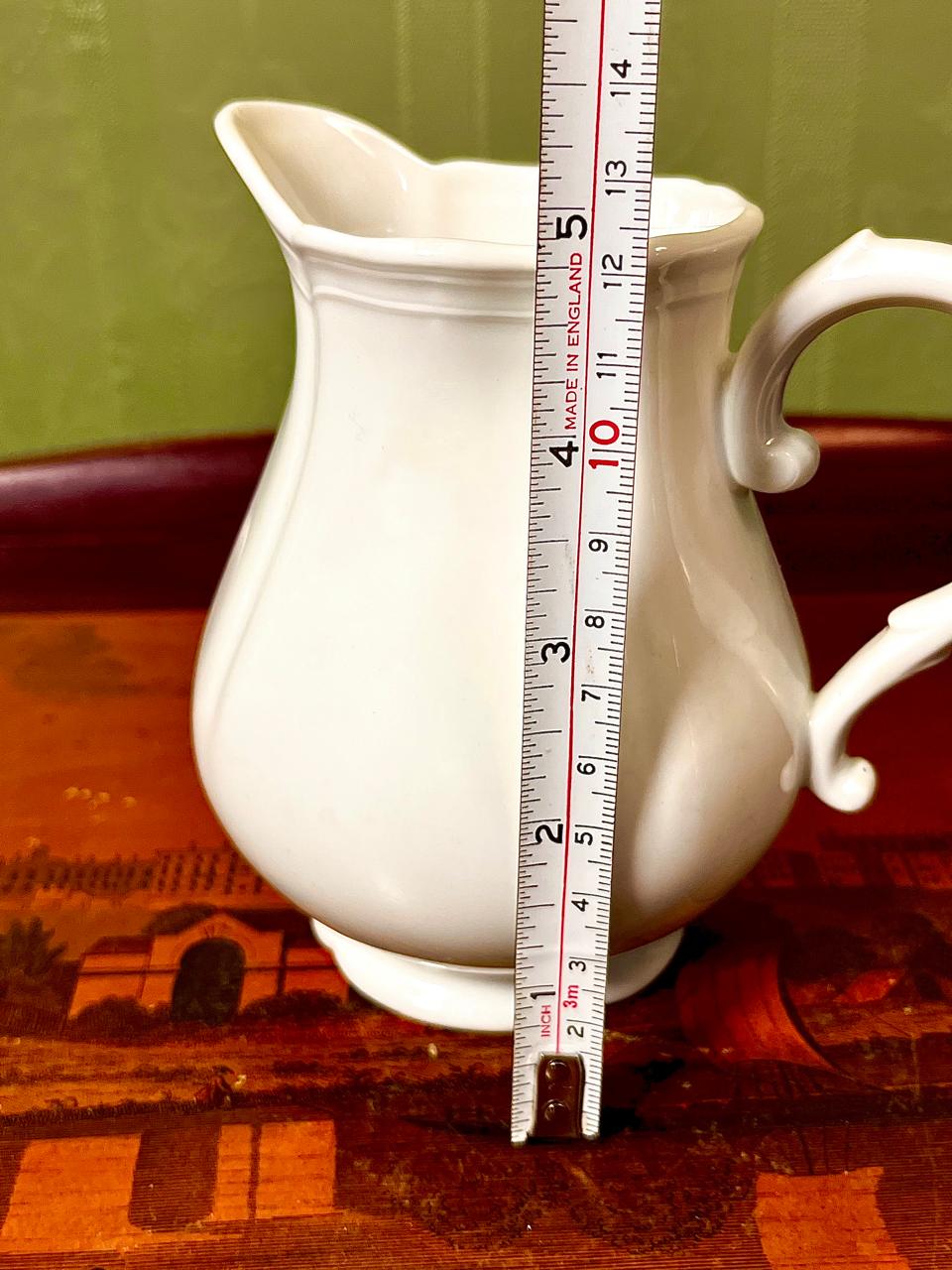 Vintage White Ceramic Creamer Jug | 5 Inch Milk Pitcher