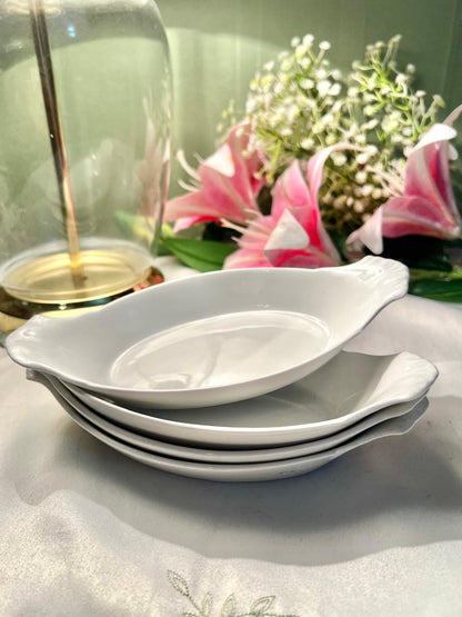 APILCO France White Oven-Safe Porcelain Dishes 20 cm (each)