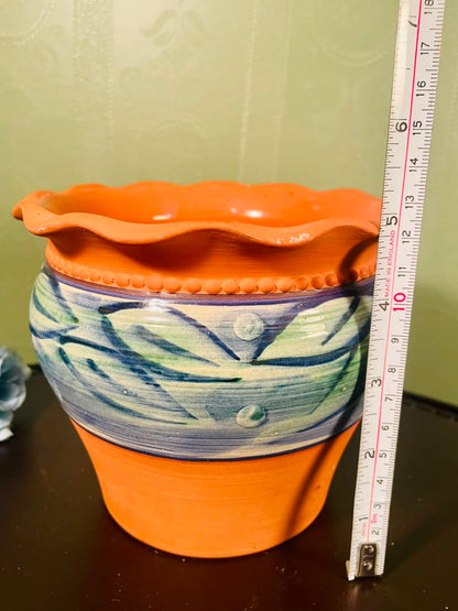 Hand-Painted Terracotta Ceramic Planter Pot – 5 Inch