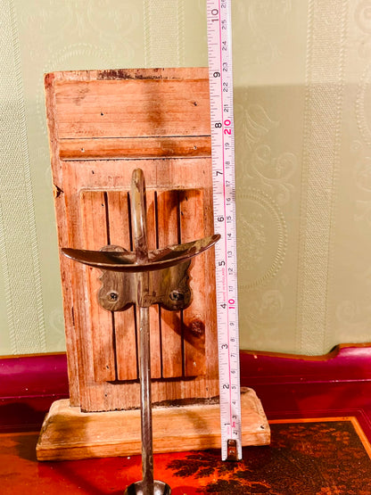 Wood and Metal Wall-Mounted Decorative Holder – 9 Inch