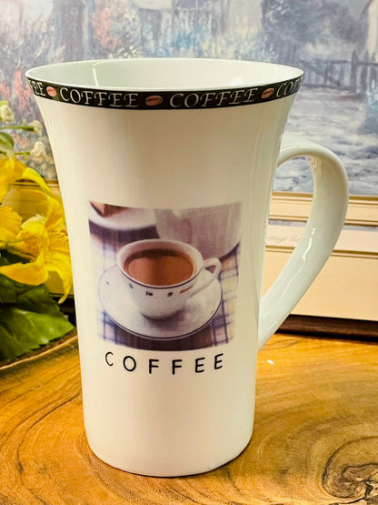 Coffee Latte Mug | Tall Café Style Ceramic Coffee Cup