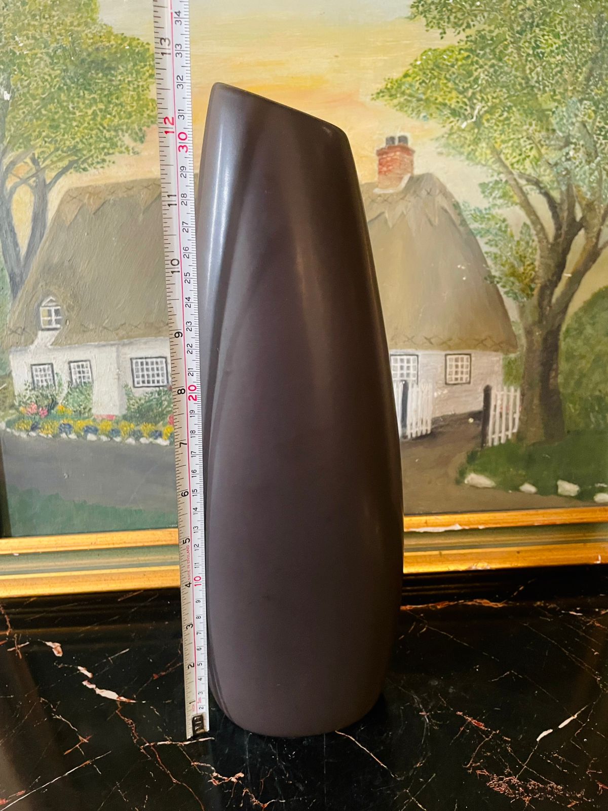 Tall Matte Charcoal Vase – Modern Ceramic Minimalist Decor