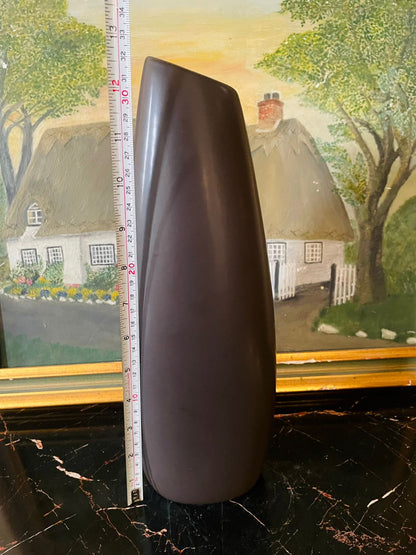Tall Matte Charcoal Vase – Modern Ceramic Minimalist Decor