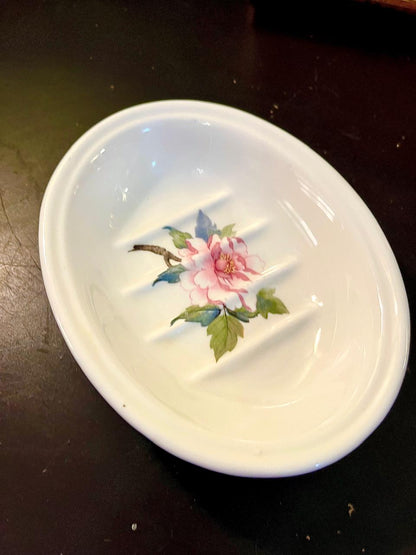 Vintage Floral Ceramic Soap Dish – 6 Inch