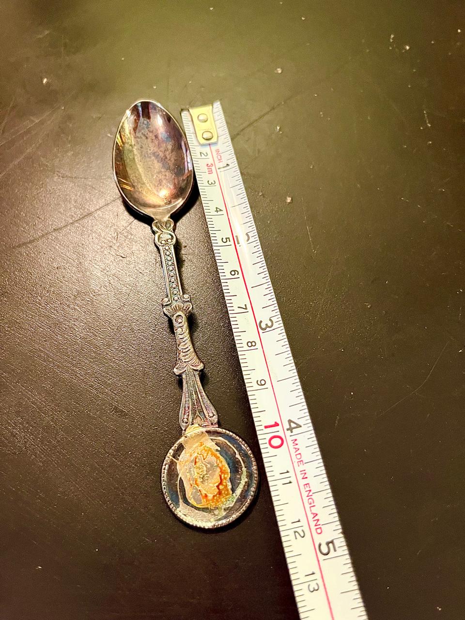 Vintage Ornate Cameo Souvenir Spoon 12 cm Silver Tone
