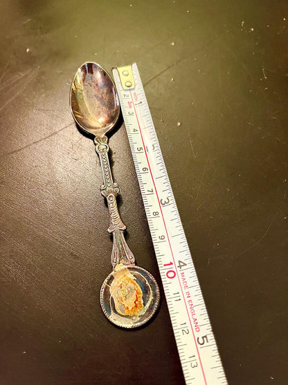 Vintage Ornate Cameo Souvenir Spoon 12 cm Silver Tone