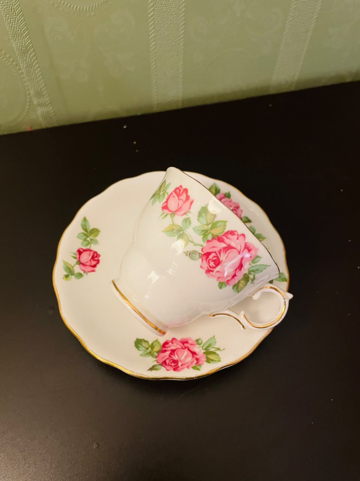 Colclough Pink Rose Bone China Tea Cup & Saucer Set