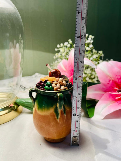 Vintage Ceramic Harvest Pot with Fruit & Vegetable Lid 10 cm