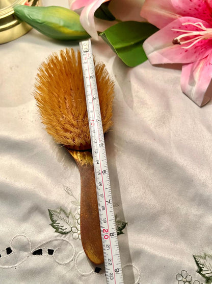 9 Inch Copper Natural Bristle Cleaning Brush with Wooden Handle