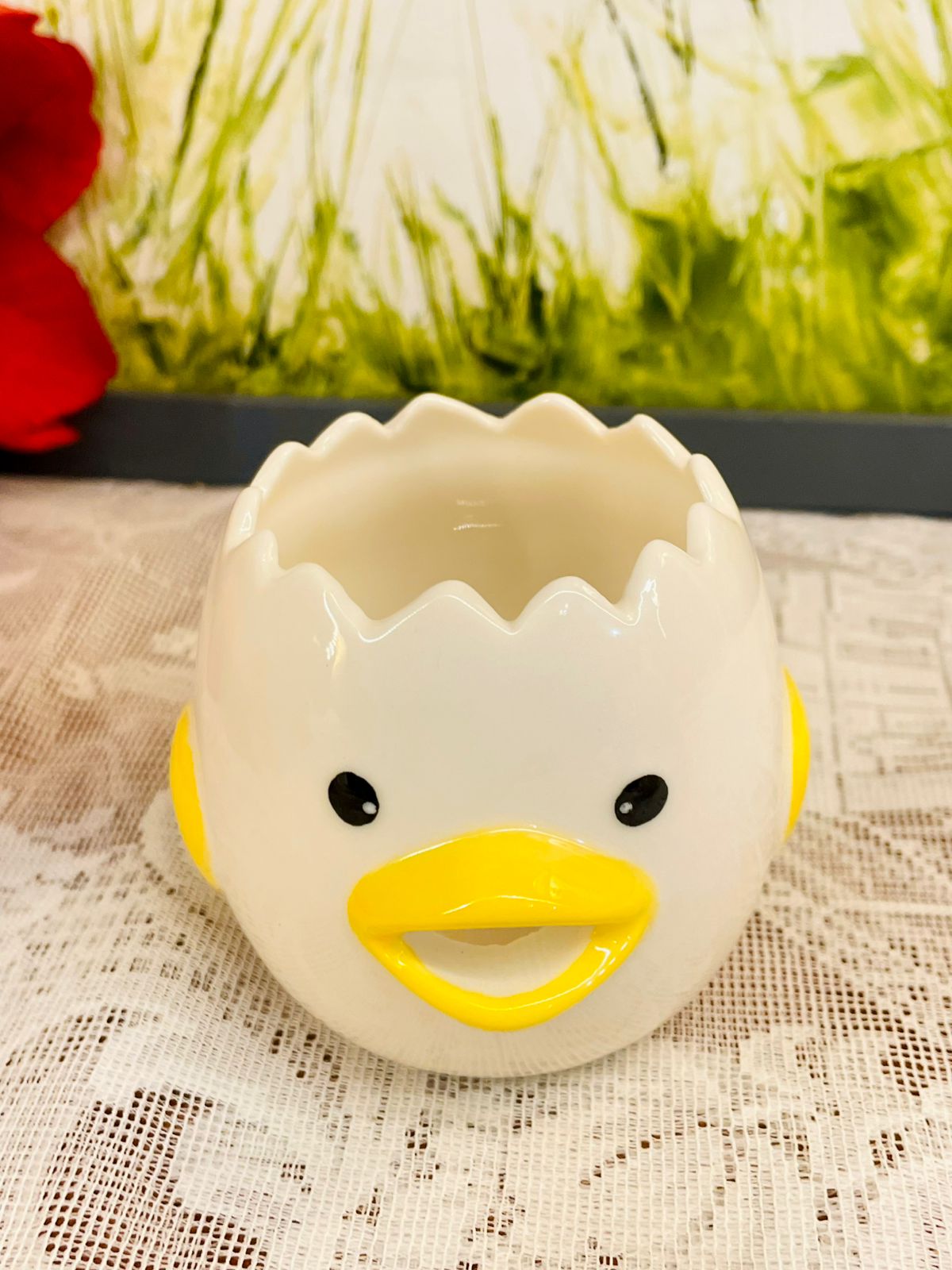Chick Egg Cup Ceramic Planters 3 Inch
