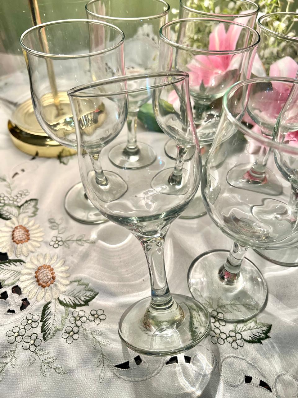 Clear Crystal Wine Goblets 6.5" – Set of 8