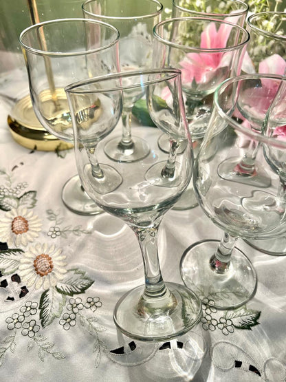 Clear Crystal Wine Goblets 6.5" – Set of 8