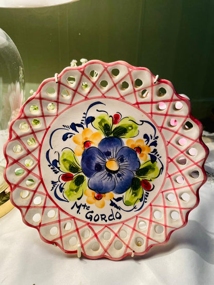 Hand-Painted Portugal Floral Wall Plate 7.5 in