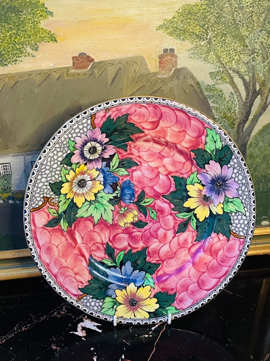 Vintage Porcelain Flower Wall Décor Plate – 11" Made in England | Antique Collectible in Pakistan